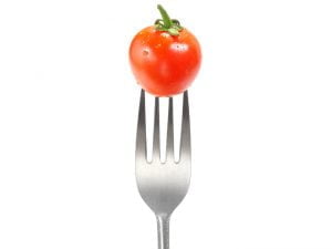 gaffel med tomat