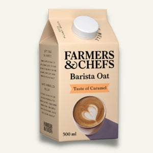 En förpackning Farmers and chefs Barista oats karamell